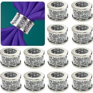 NWT Sparkling Bling Crystal Rhinestone Dinner Napkin Rings Place Setting